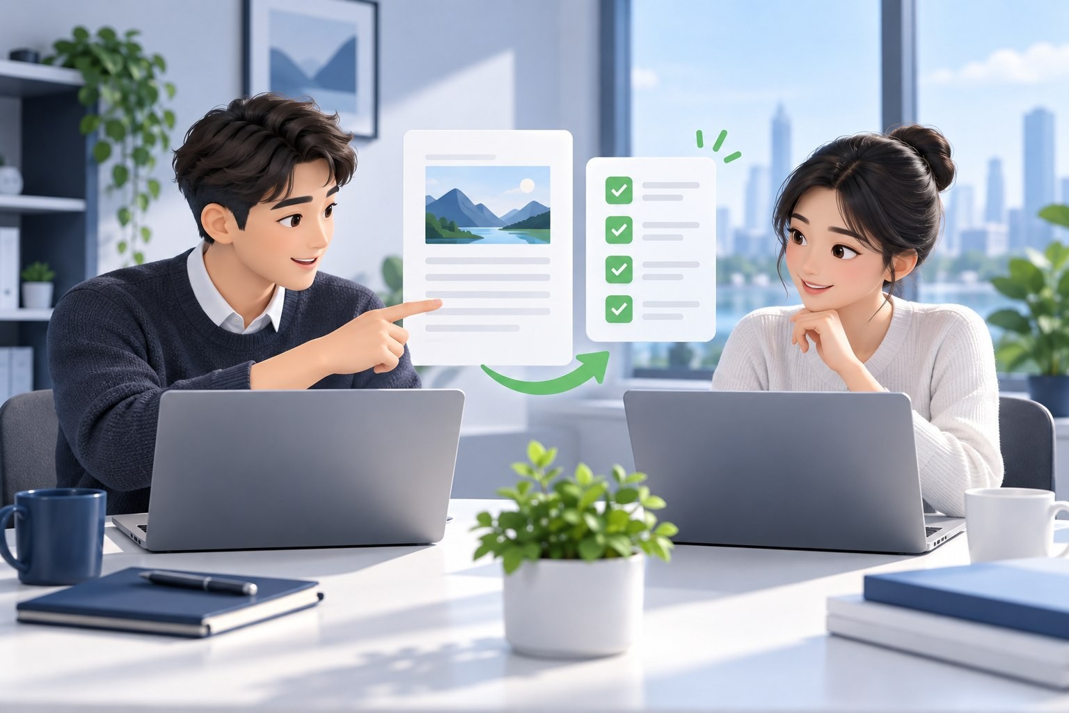 发送人与接收人核对同一文件版本及下一步任务